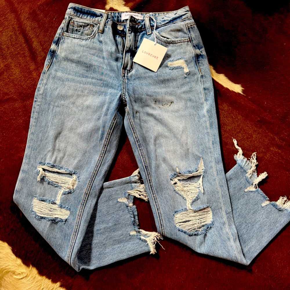 Lovervet High Rise Straight jeans, NWT- no stretch